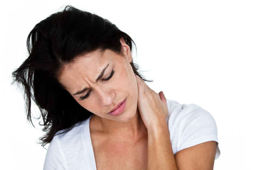 Woman Holding Neck In Pain